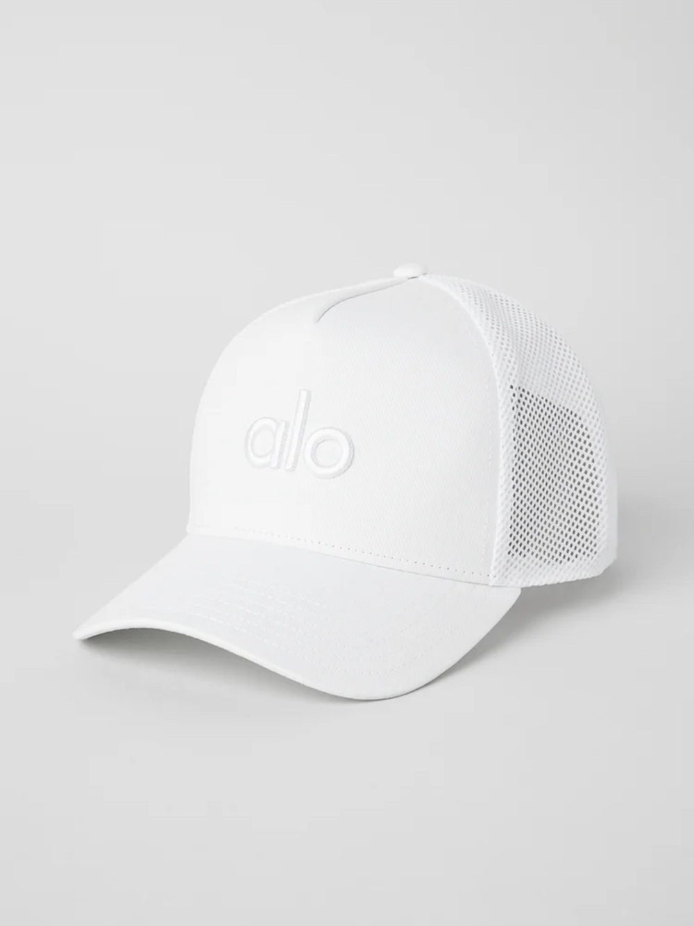 ALO Yoga White Mesh Trucker Cap